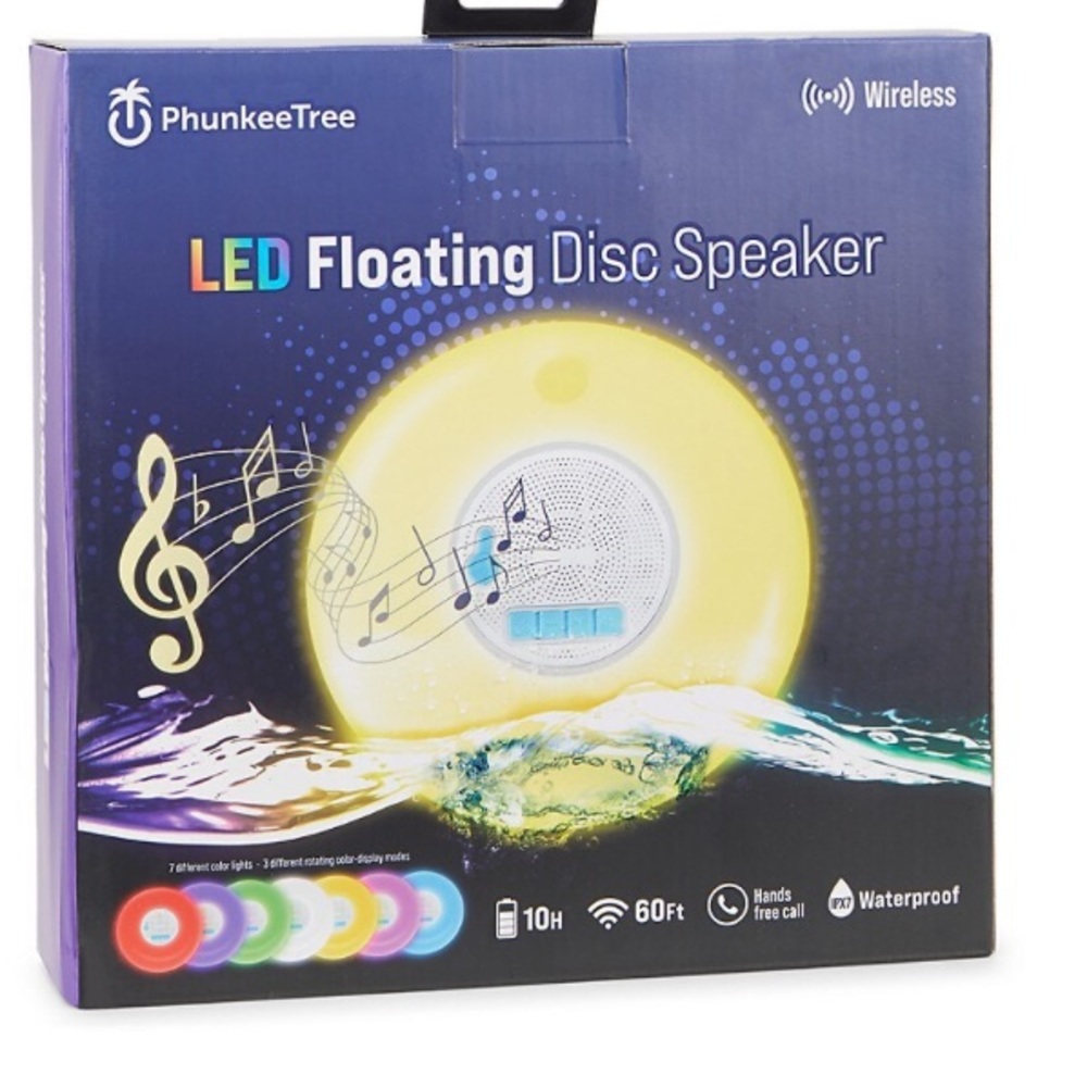 NWT Phunkee Tree LED Floating Disc Speaker
